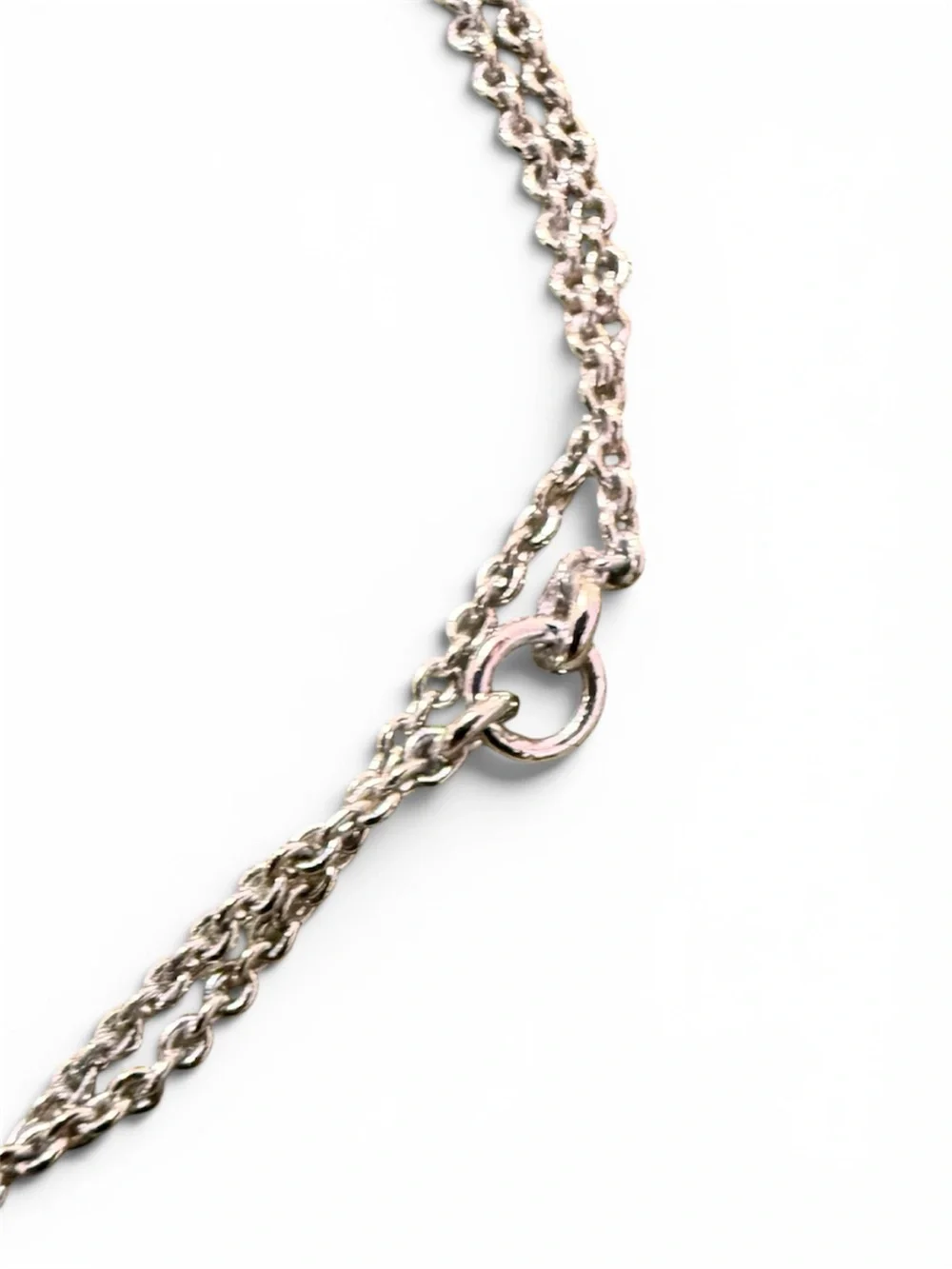 Coach Signature Tag Pendant Necklace Silver Tone Crystal Tea Rose Charm
